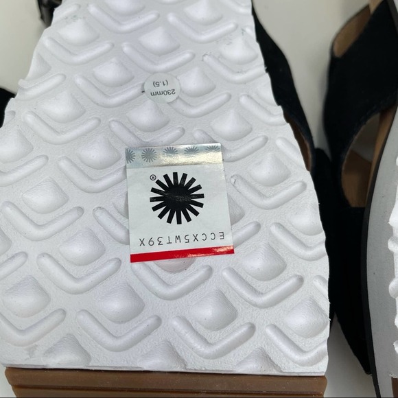 UGG Joanie Suede Bow Black Sandals Slingback Slippers Size 6 - Picture 11 of 12